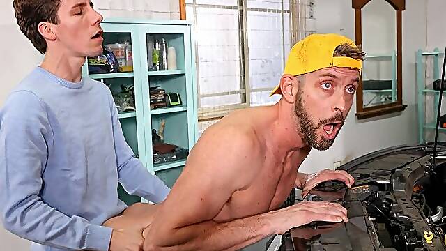 Johnny Ford Hooks Up with Stepsons Buddy in Garage