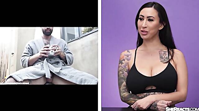 She Reacts featuring Lily Lanes reality porn