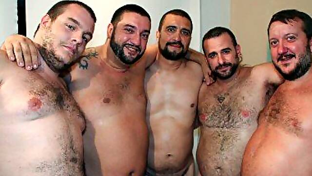 Spanish Bears Bukkake Gangbang - BearFilms