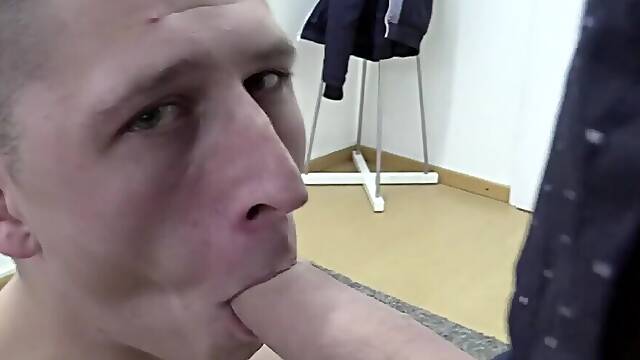 Slim boy with nice ass gets filmed when he sucks cock and fucks