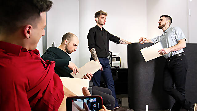 Strong office POV with loud Collin Lust and Eric Vane