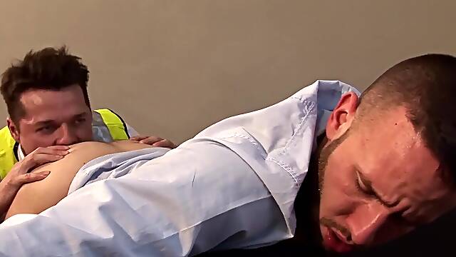 Hard working guy gets to stick his big dick in a very tight ass