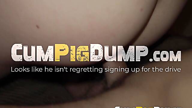 A large horny man pushes his dick into a small twink