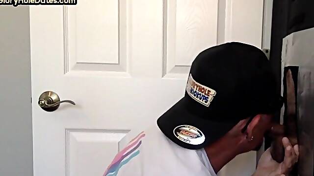 Gloryhole mature gay sucks and gets fucked by gloryhole top