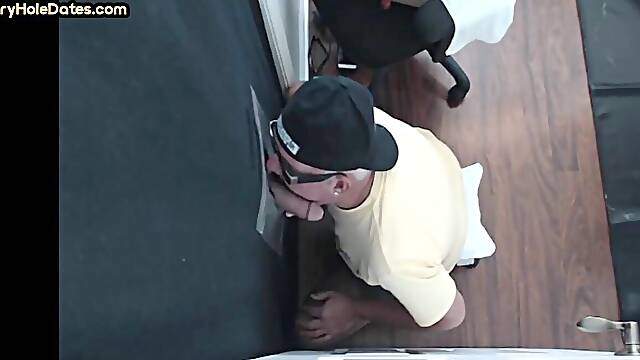 Gloryhole BJ amateur DILF in underwear gets fucked in ass