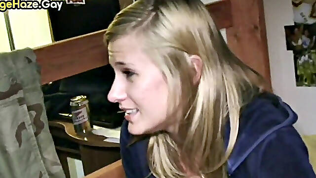 Fraternity gets fucked in dormitory in front of voyeurs