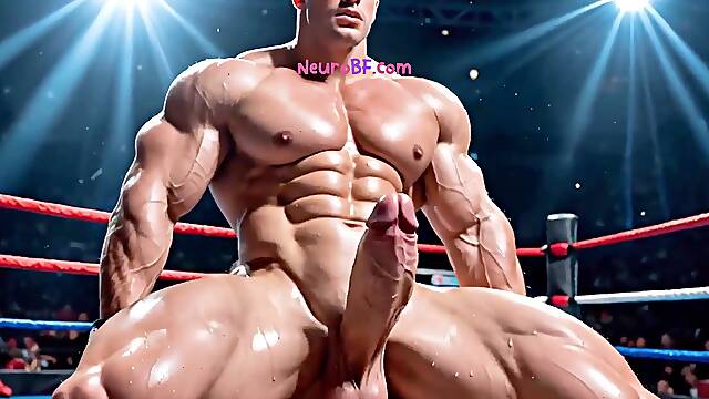 Wrestling ass gets wrecked ringside with deep anal & muscle pounding