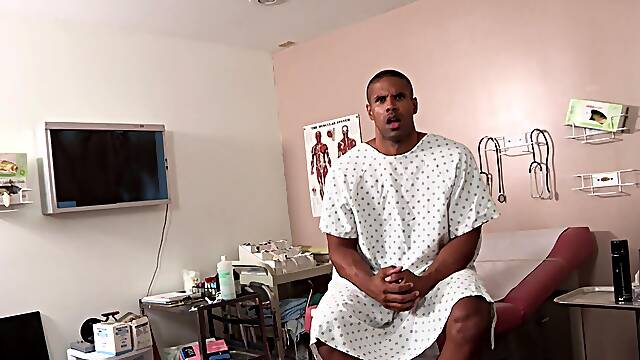 Handsome dude enjoys while getting pleasured by his doctors - GAY