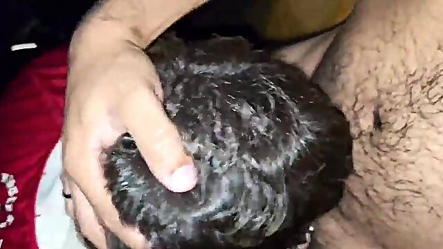 Homosexual nerd being used by 2 tops in the box of a homosexual porn cinema - COMPLETE ON RED