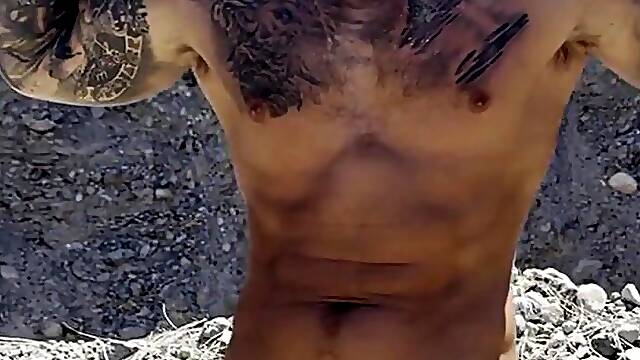 Police Dude With LARGE RAMROD Cums In The Street