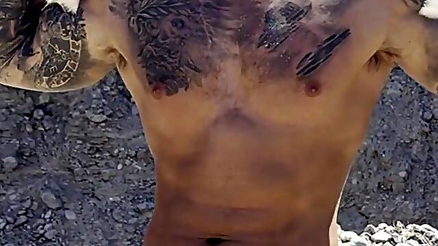 Police Chap With LARGE SCHLONG Cums In The Street