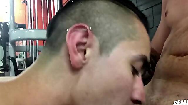 REALITY MEN - Zander Cole And Dane Stewart Share Bareback Bliss Whilst Gym Goers Stroll Right By