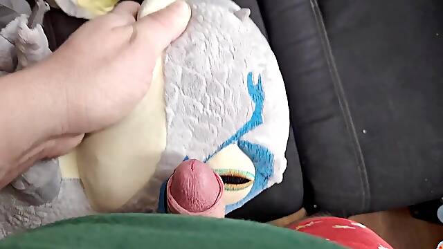 Medium plush blue dinosaur