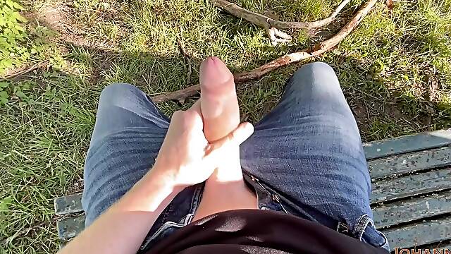 Public On A Bench, A Risky Place To Jerk My Biggest Schlong Off