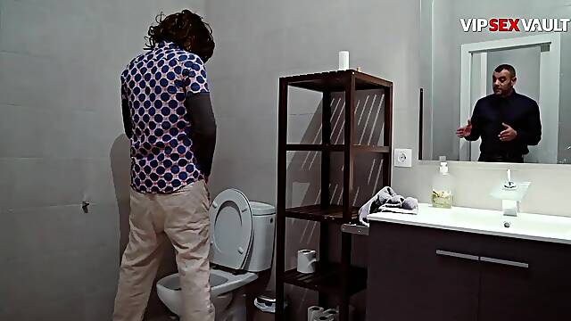 Skinny Dude Gets His Butt Wrecked Doggy Style in the Bath by a Brawny Chap Who Wont Stop Banging Him