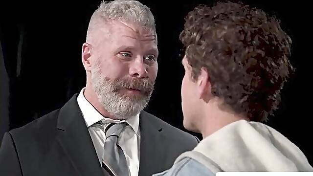 Aged Boss Dominates Youthful Employee