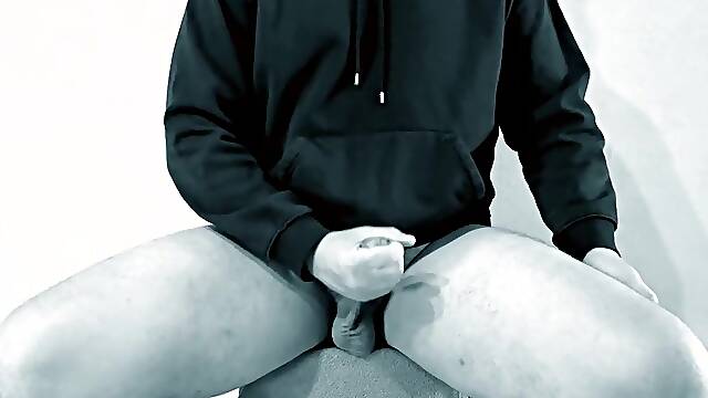 Russian homo masturbates and slap curly rod and cuts on camera