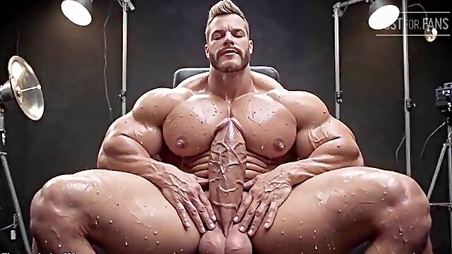 Sticky Muscle Studs Day 45 Preview, AI-Generated Muscle Boyz, Large Jocks, Large Cum Loads