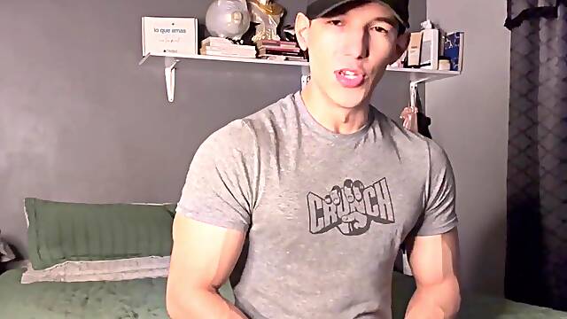 JOI I train my student Spanish but this chab doesnt stop looking at my muscles with subtitles