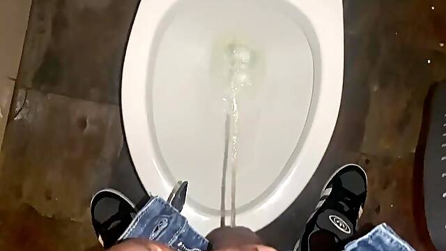 Pissing in Hotel Biffy Despairing Hunk