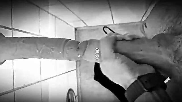 Spunk flow on large sex toy