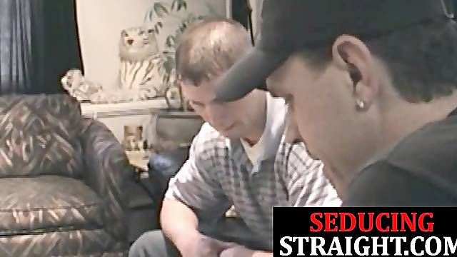 Unexperienced straighty deep throated off by daddy for spunk