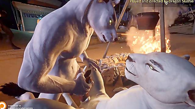 White Lions Campfire fur covered plumb