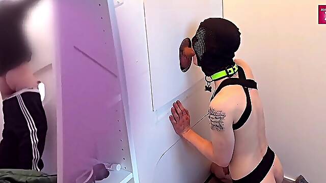 Heterosexual stud fucks Twink at Gloryhole