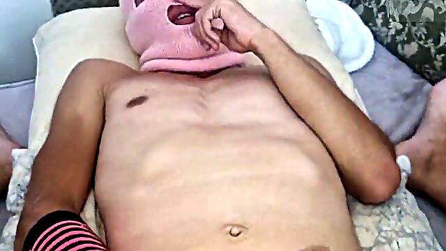 A trans student with a hefty spunk-pump got boned until he squirted cum from huge cocks