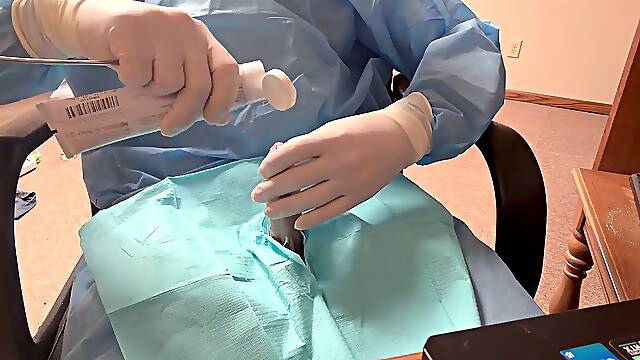 Surgical spandex Glove Sounding and jizzing