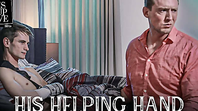 Stepdad Helps Stepson Cum After He's Bedridden From Accident