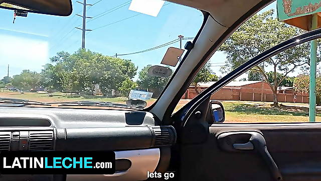 Latin Leche - Cute Latino Twink Boy Wraps His Lips Around Hot Stranger's Cock In His Car - Part 1