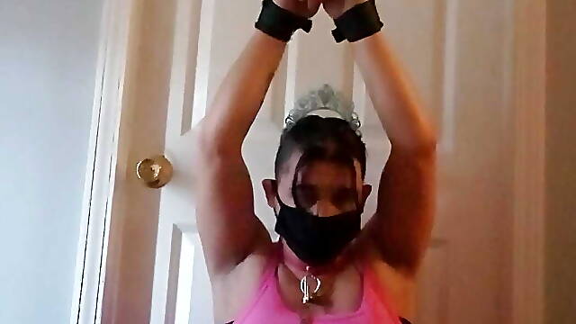 Bound sissy awaiting mistress