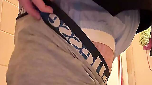 Diaper boy shows his diaper at boyfriends house