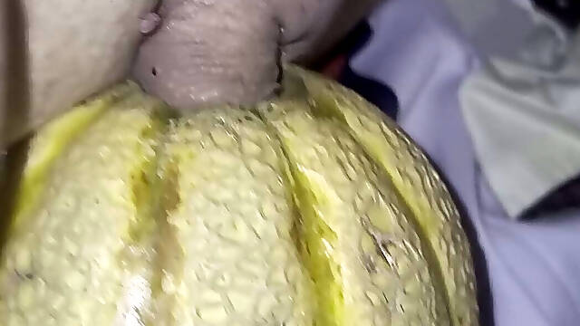 Playing with melon