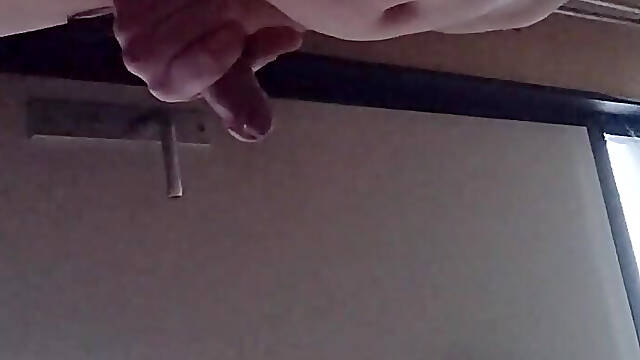 Jerking in hall till I cum hard