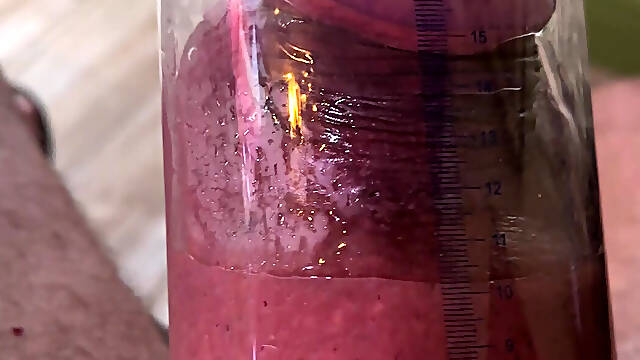 Pumping my cock watching a giant clit cumming and squirting