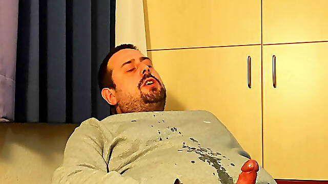 Wank,smoke and make a mess on my grey sweater (other angle)