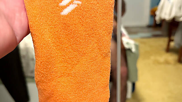 Earl Smile - Bold Orange Socks with White Stripe Details