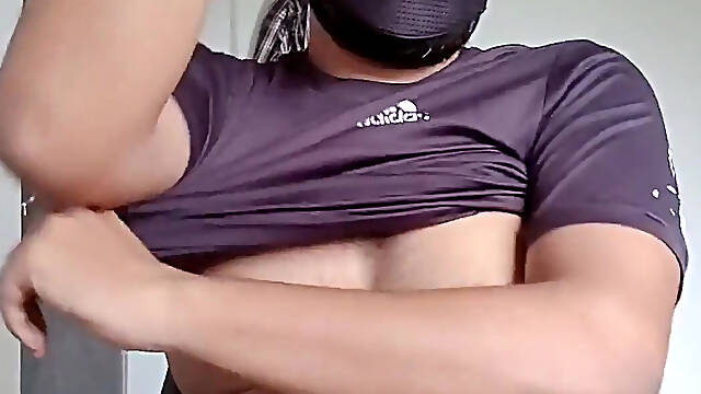 Oil Massage Indian College Boy Play with His Dick and Cum All Over Face