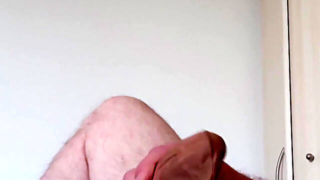 Quick Cumshot in Smelly Jerk off Stocking