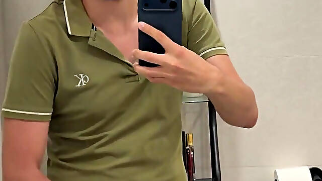 Hot Stepdaddy Jerking off in Bathroom