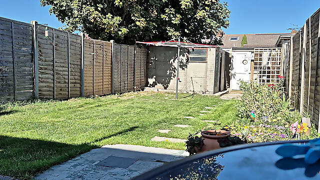 Clear washing line dared naked