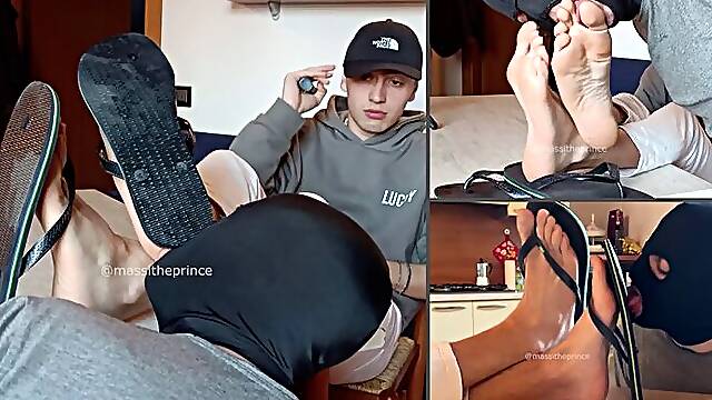 Put my flip-flops off with your mouth