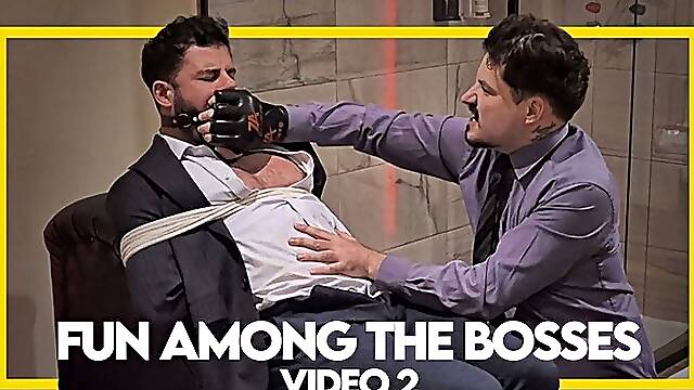 Fun Among the Bosses - Video 2 (1080p) Gay Bondage - Gay Domination - Breathplay - Gut Punching - Boxing - Wrestling - Suit and Tie - BDSM