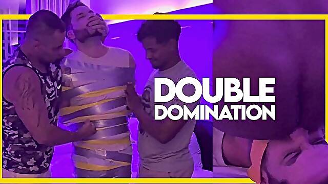 Facesitting Double Domination (1080p) Gay Bondage - Gay Domination - Tape Bondage - Face sitting - Sneakers - BDSM